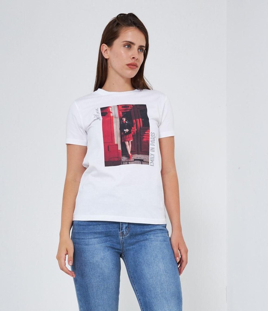 Wholesale Zuiki Italia T-Shirt 'Emily In Paris' Bianco