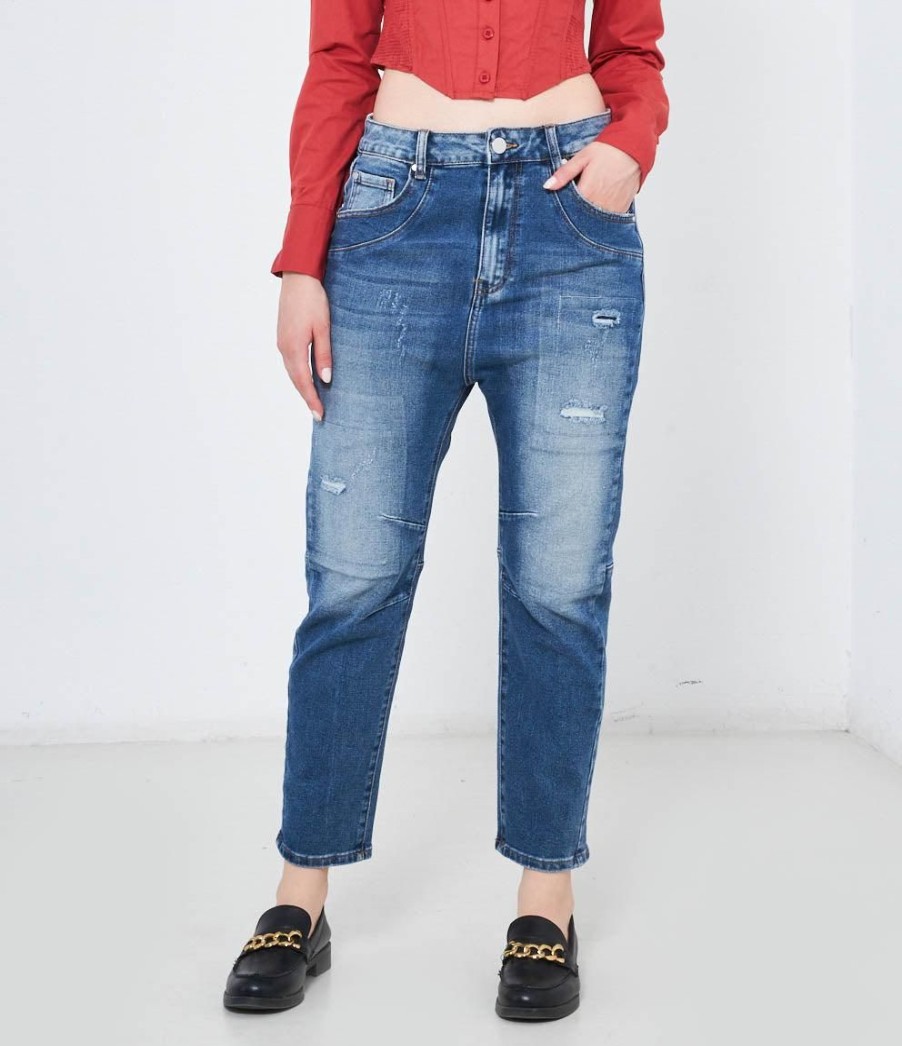 Online Zuiki Italia Jeans Boyfriend Blue Medio