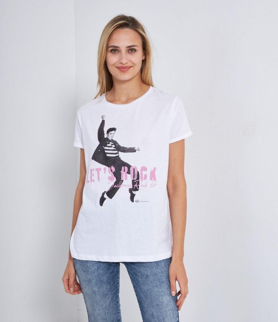 Clearance Zuiki Italia T-Shirt ' Let'S Rock ' Bianco