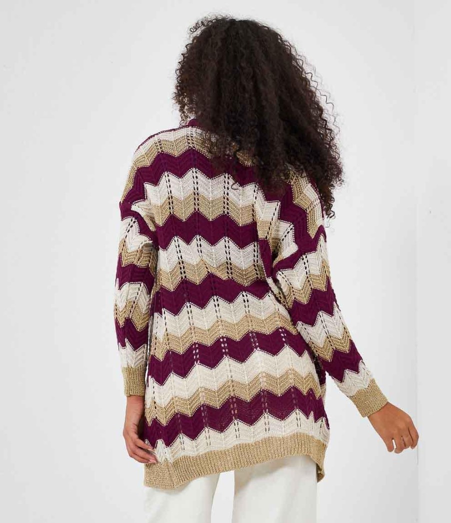 Online Zuiki Italia Cardigan Con Trama A Zig Zag