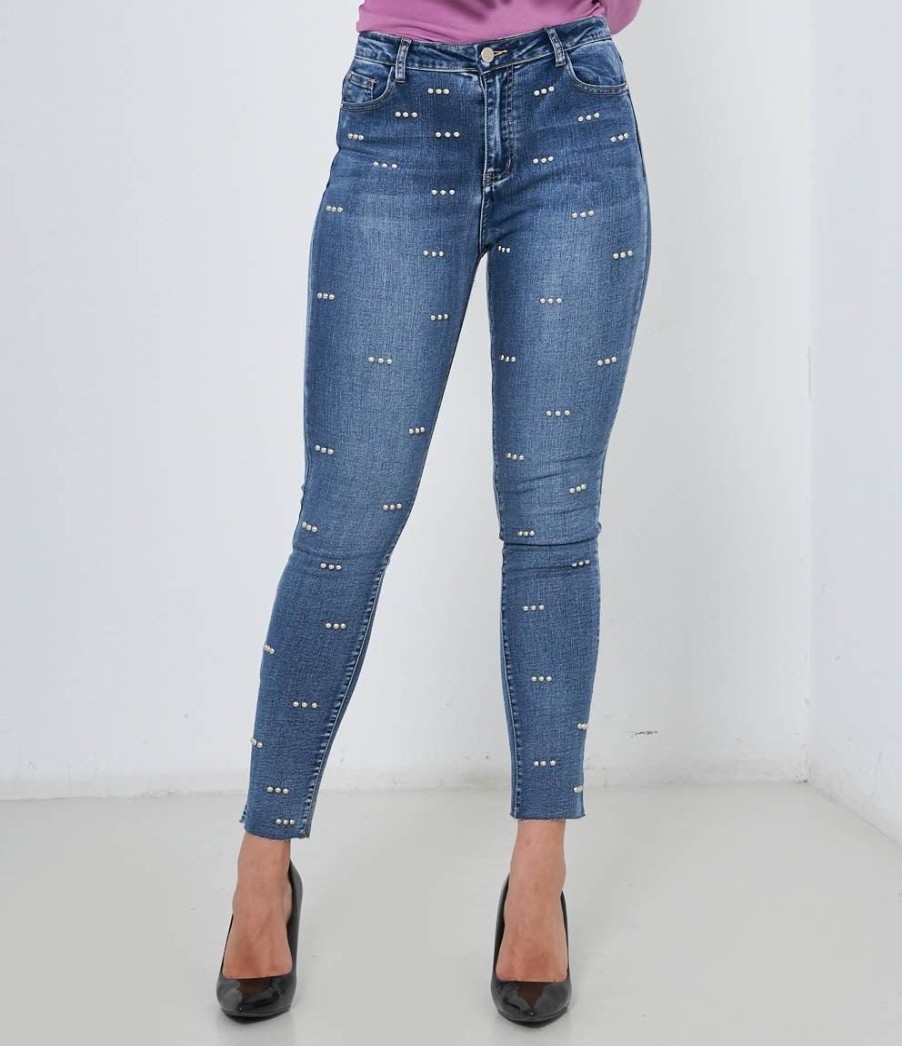 Hot Zuiki Italia Jeans Con Borchie Blu