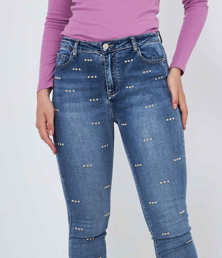 Hot Zuiki Italia Jeans Con Borchie Blu