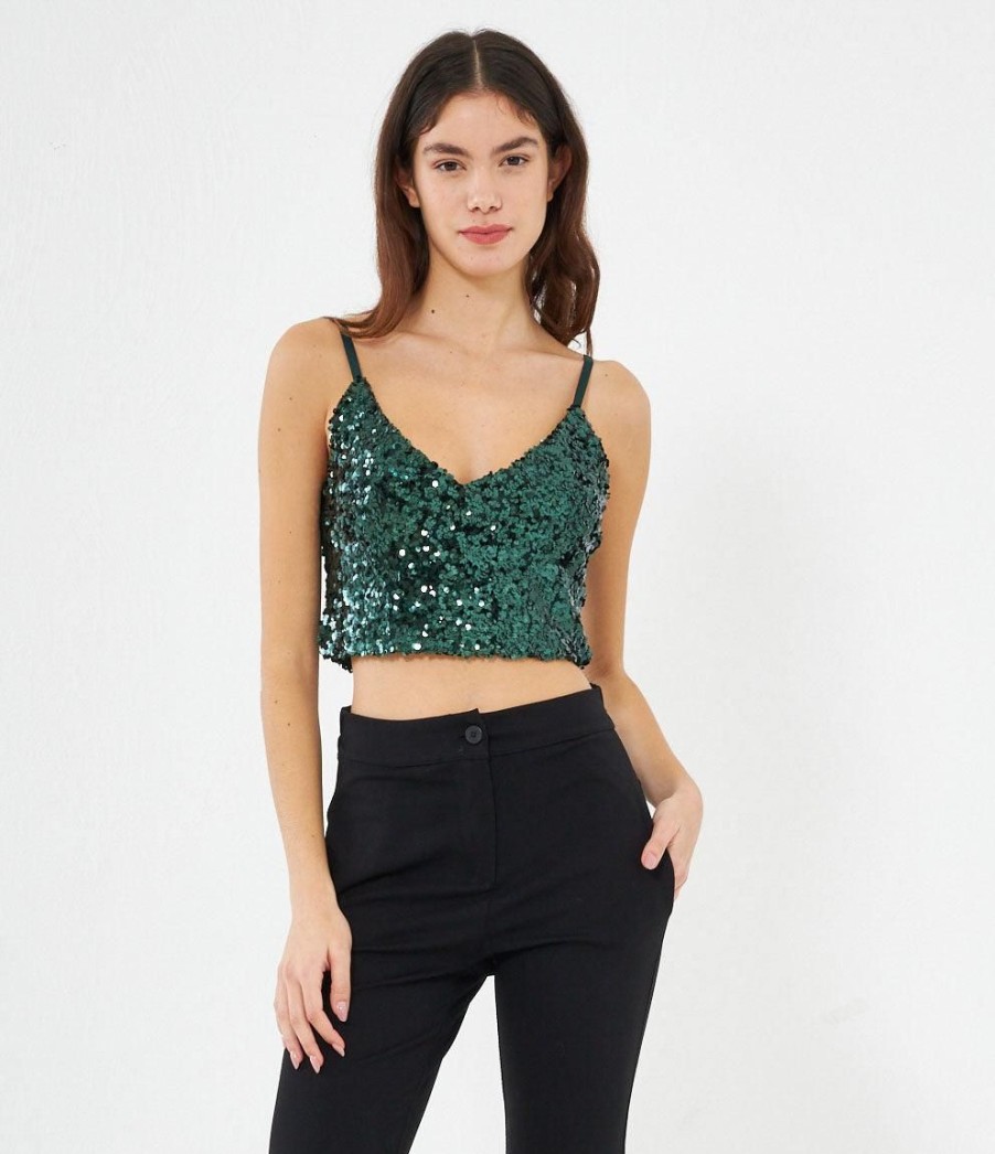 Online Zuiki Top Crop In Paillettes