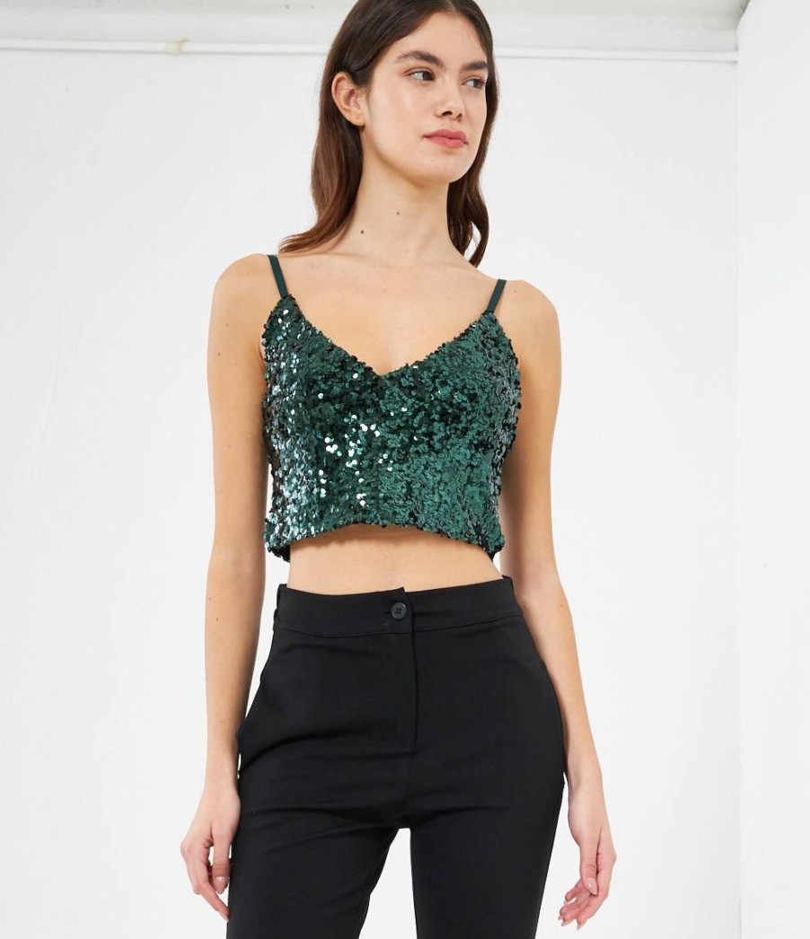 Online Zuiki Top Crop In Paillettes