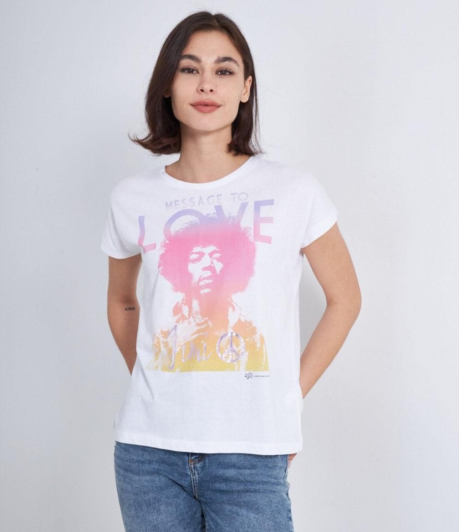 New Zuiki Italia T- Shirt 'Message To Love' Bianco