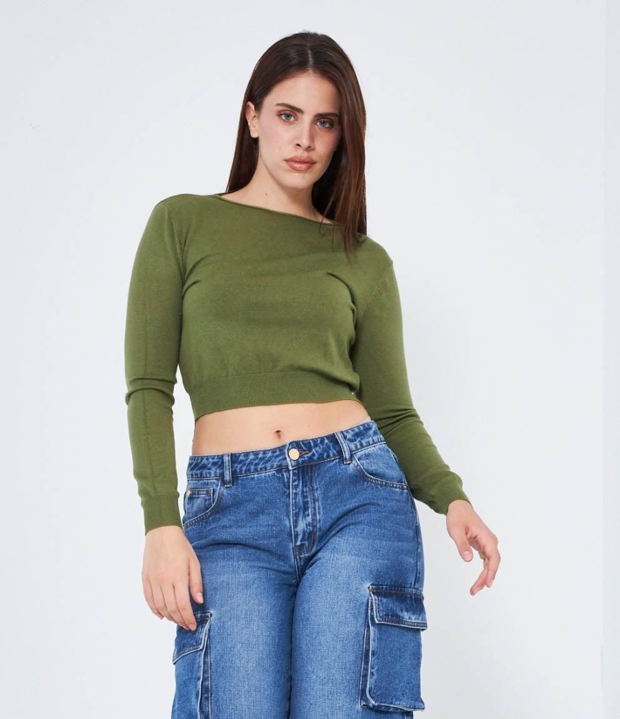 Online Zuiki Italia Maglia Crop Con Spacchi