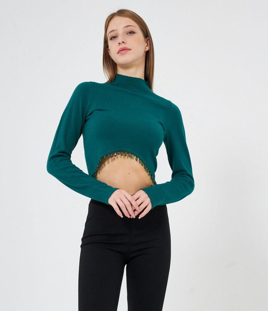 Hot Zuiki Italia Maglia Crop Con Frange