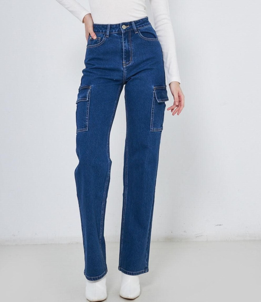 New Zuiki Italia Jeans Cargo Palazzo Blu