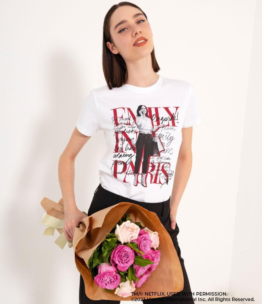 Online Zuiki Italia T- Shirt 'Emily In Paris' Bianco