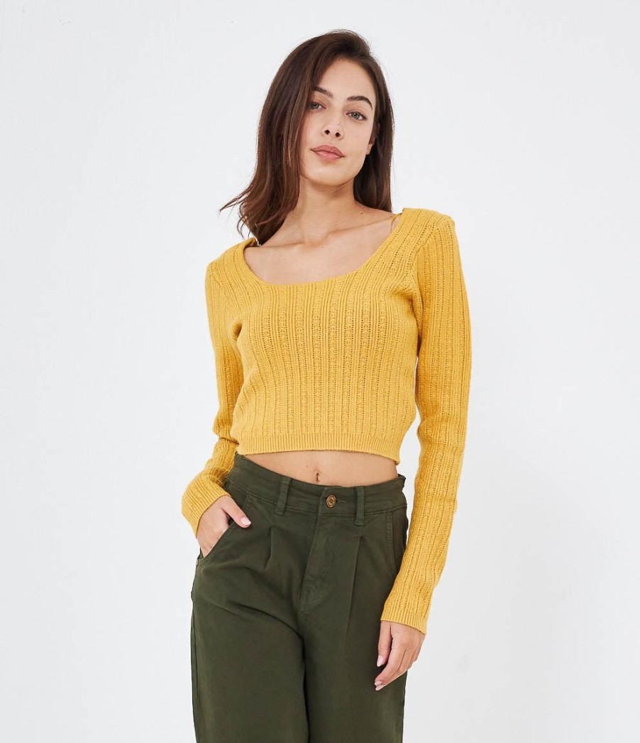 Clearance Zuiki Italia Maglia Crop Lavorata