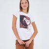 Online Zuiki Italia T-Shirt 'Audrey Hepburn' Bianco