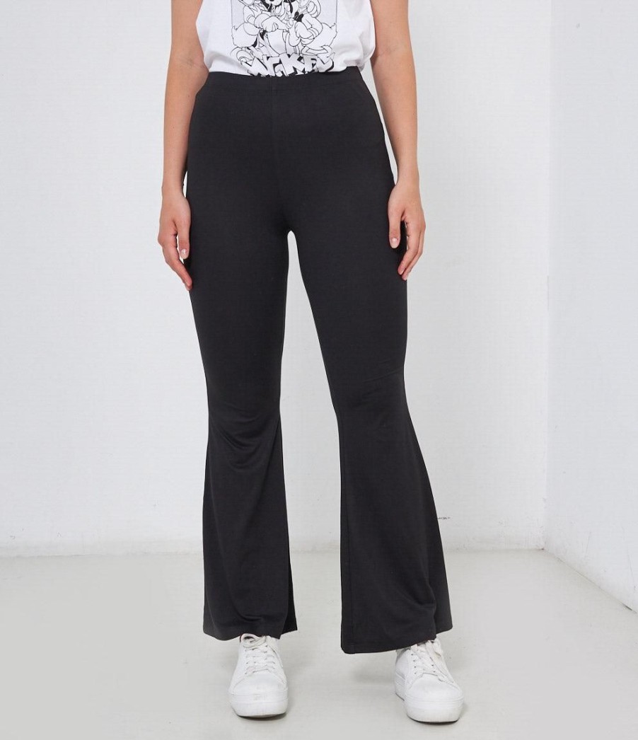 Clearance Zuiki Italia Pantaloni Flare Elasticizzati Nero