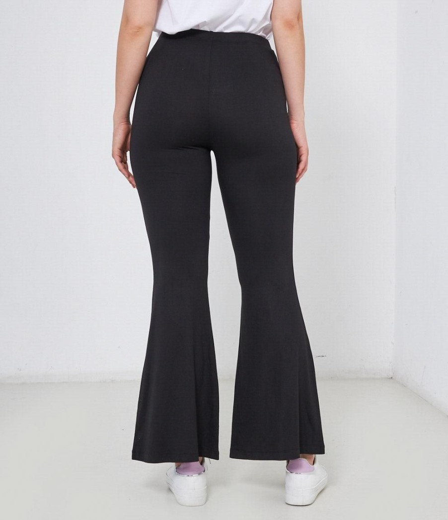 Clearance Zuiki Italia Pantaloni Flare Elasticizzati Nero