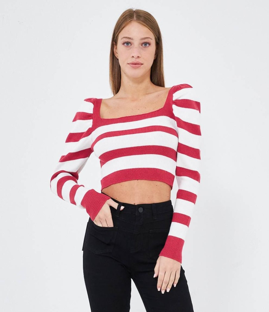 Online Zuiki Italia Maglia Crop A Righe