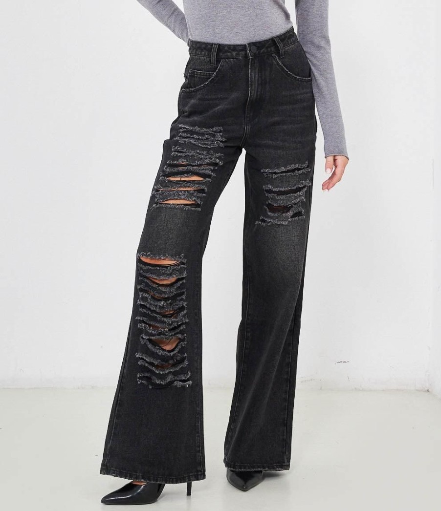 Online Zuiki Italia Jeans Con Strappi Nero